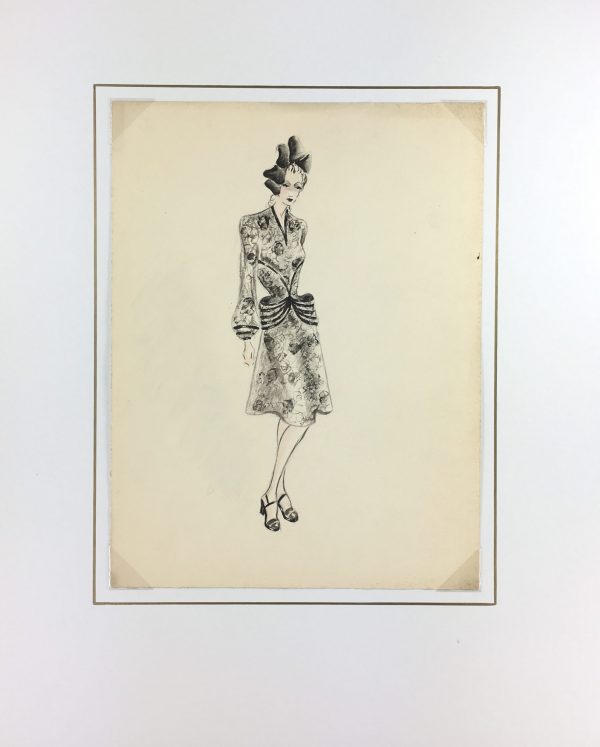 Fashion Original Art - Fashion Drawing, French, c.1930
