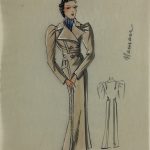 Fashion Original Art - French Fashion, c.1940