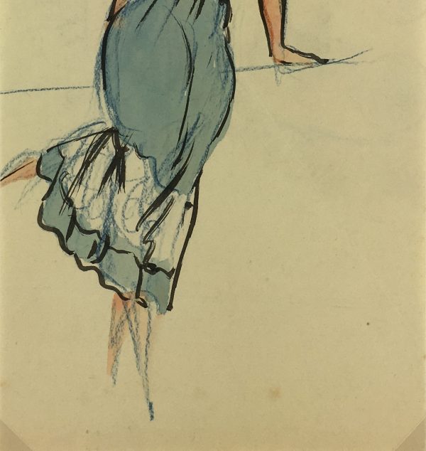 Fashion Original Art - Fashion, French, c.1950