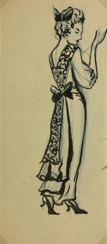 Fashion Original Art - Fashion, French, c.1950