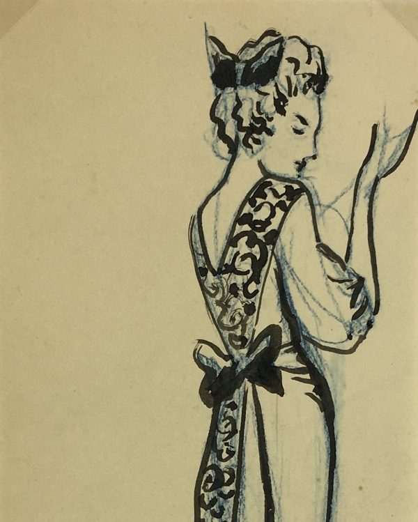 Fashion Original Art - Fashion, French, c.1950