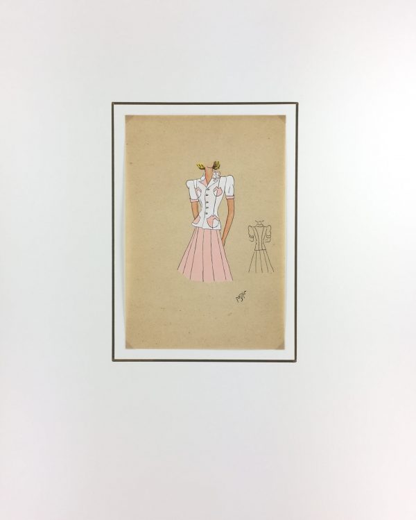 Fashion Original Art - Fashion Drawing, Susy, Buenos Aires, c.1940