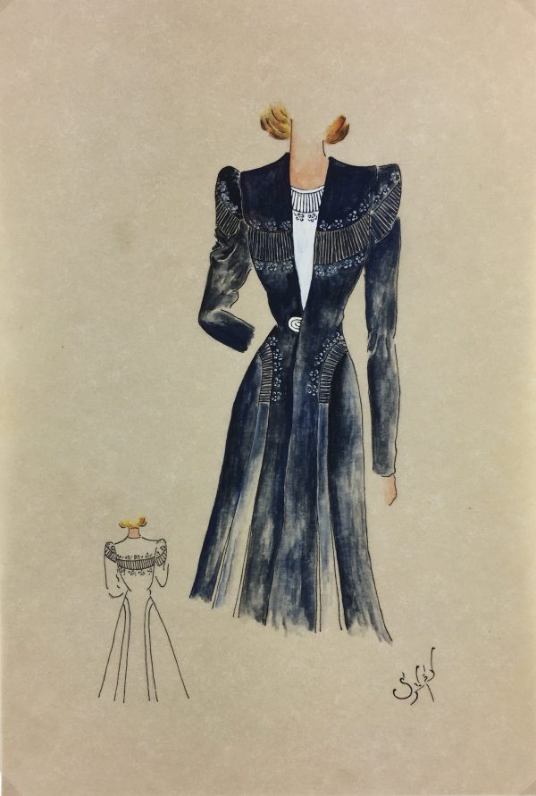 Fashion Original Art - Fashion Drawing, Susy, Buenos Aires, c.1940