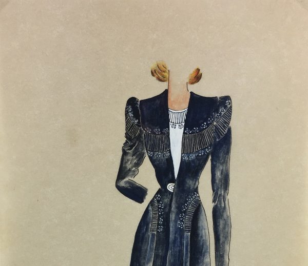 Fashion Original Art - Fashion Drawing, Susy, Buenos Aires, c.1940