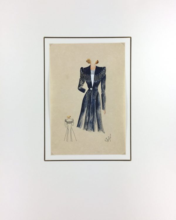 Fashion Original Art - Fashion Drawing, Susy, Buenos Aires, c.1940