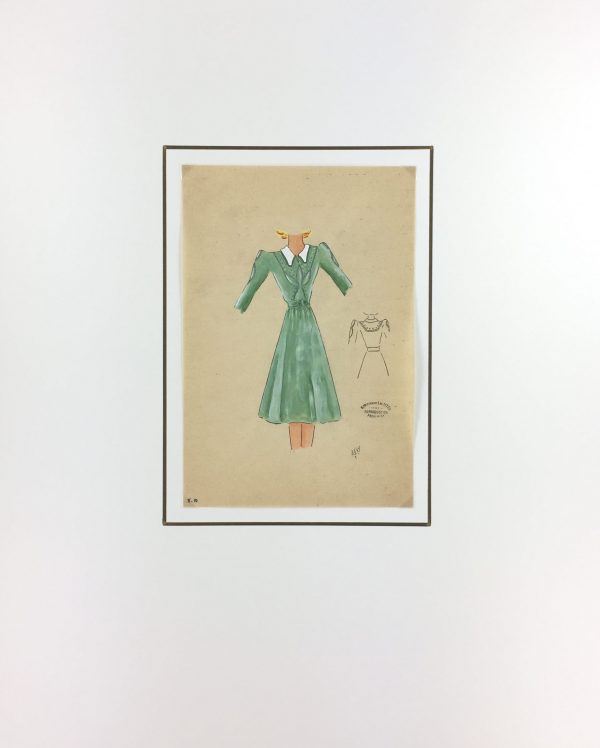 Fashion Original Art - Fashion Drawing, Susy, Buenos Aires, c.1940