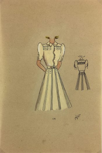 Fashion Original Art - Fashion Drawing, Susy, Buenos Aires, c.1940