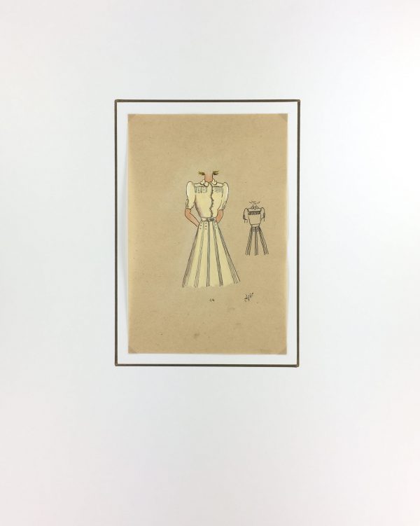 Fashion Original Art - Fashion Drawing, Susy, Buenos Aires, c.1940