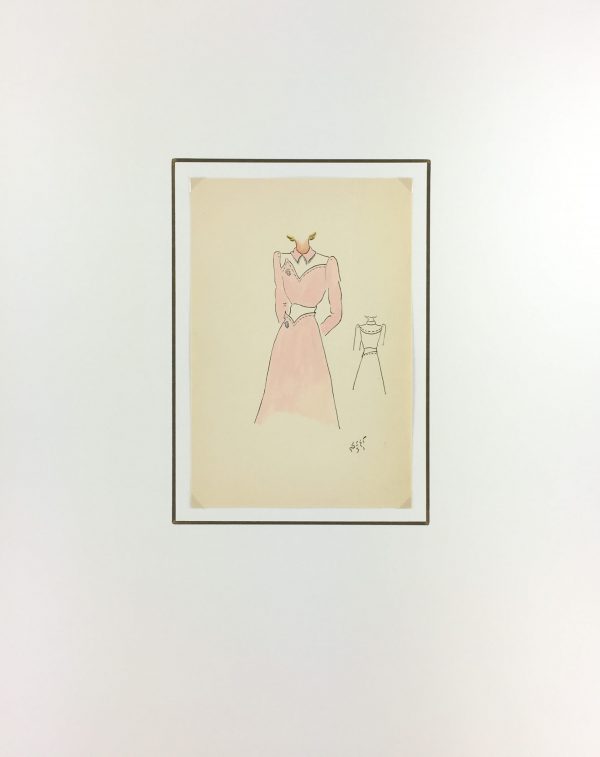 Fashion Original Art - Fashion Drawing, Susy, Buenos Aires, c.1940