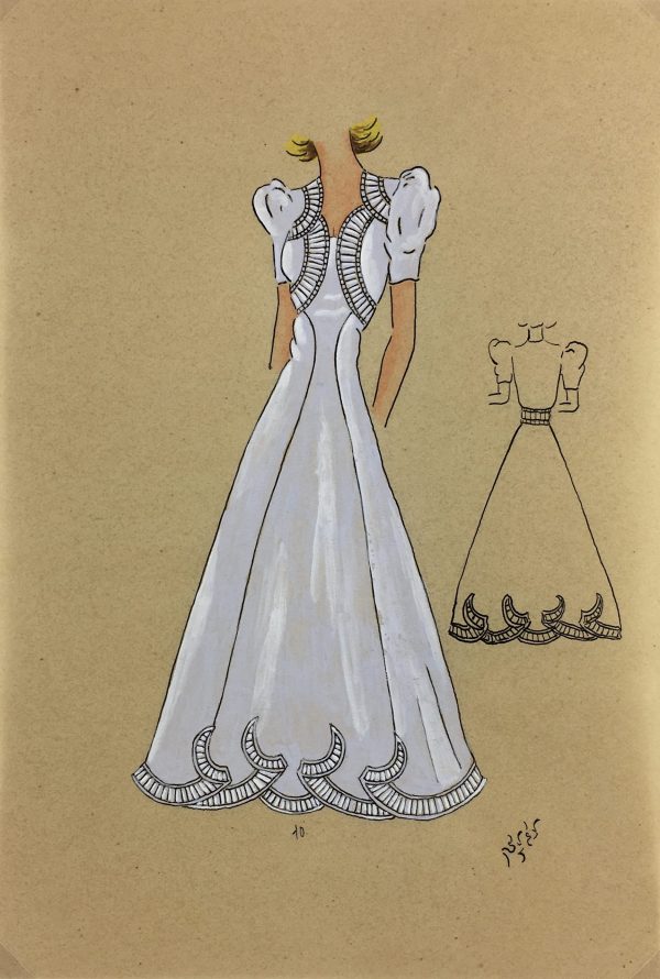Fashion Original Art - Fashion Drawing, Susy, Buenos Aires, c.1940