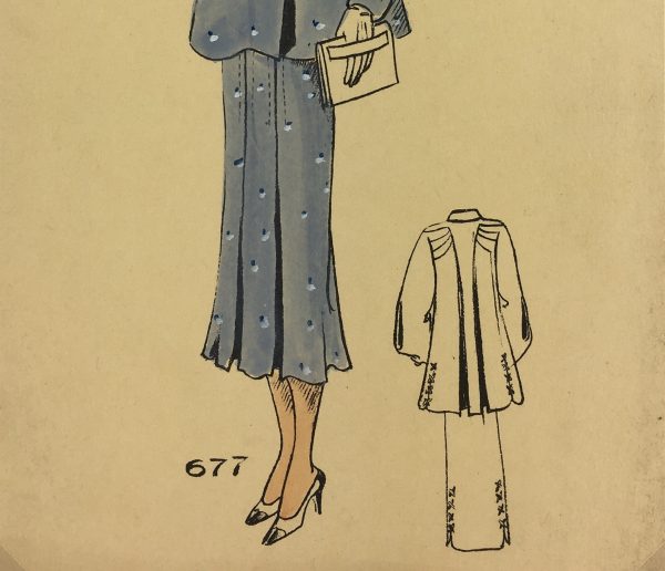 Fashion Original Art - French Fashion, Manicacci, Patou, c.1930