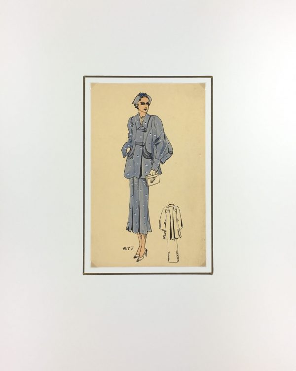 Fashion Original Art - French Fashion, Manicacci, Patou, c.1930