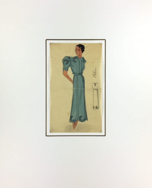 Fashion Original Art - French Fashion, Manicacci, c.1930