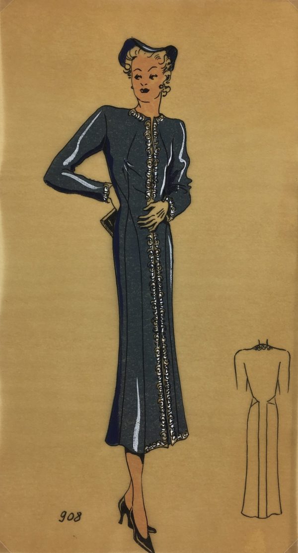 Fashion Original Art - French Fashion, Manicacci, Patou, c.1930