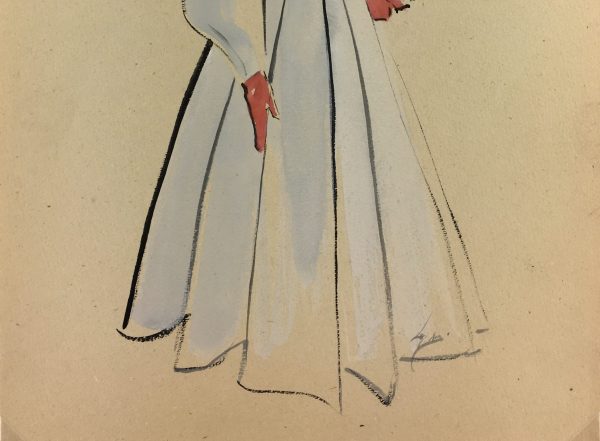 Fashion Original Art - Fashion Drawing, Hendlin, Buenos Aires, c.1940