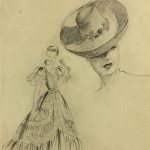 Fashion Original Art - Fashion Drawing, Hendlin, Buenos Aires, c.1940