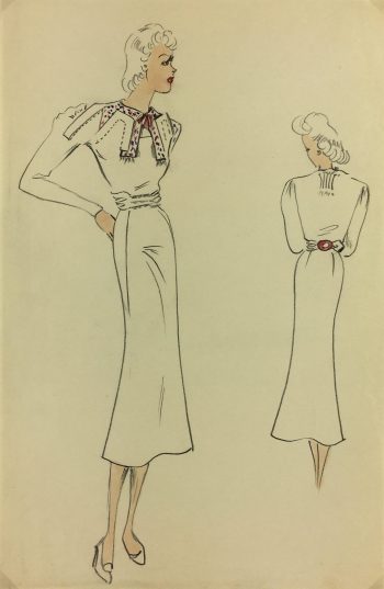 Fashion Original Art - French Fashion, Schiaparelli, c.1930