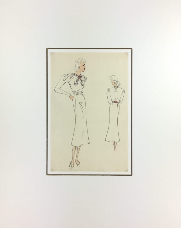Fashion Original Art - French Fashion, Schiaparelli, c.1930