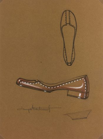 Fashion Original Art - Shoe Design, Denyse Bertrand, c.1960