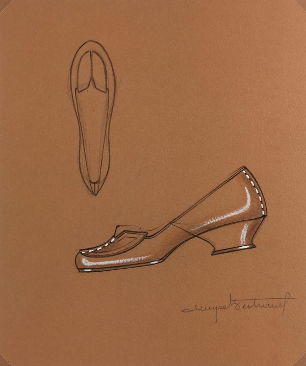 Fashion Original Art - Shoe Design, Denyse Bertrand, c.1960