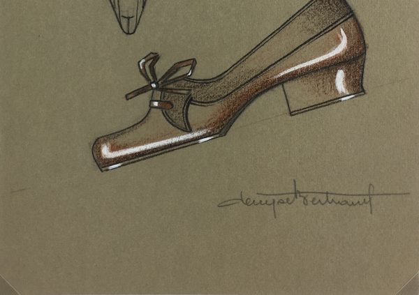 Fashion Original Art - Shoe Design, Denyse Bertrand, c.1960