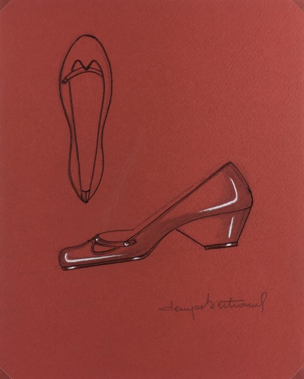 Fashion Original Art - Shoe Design, Denyse Bertrand, c.1960