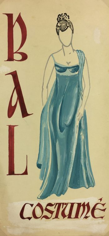 Fashion Original Art - Acrylic Painting - Costume Ball, French, c.1950