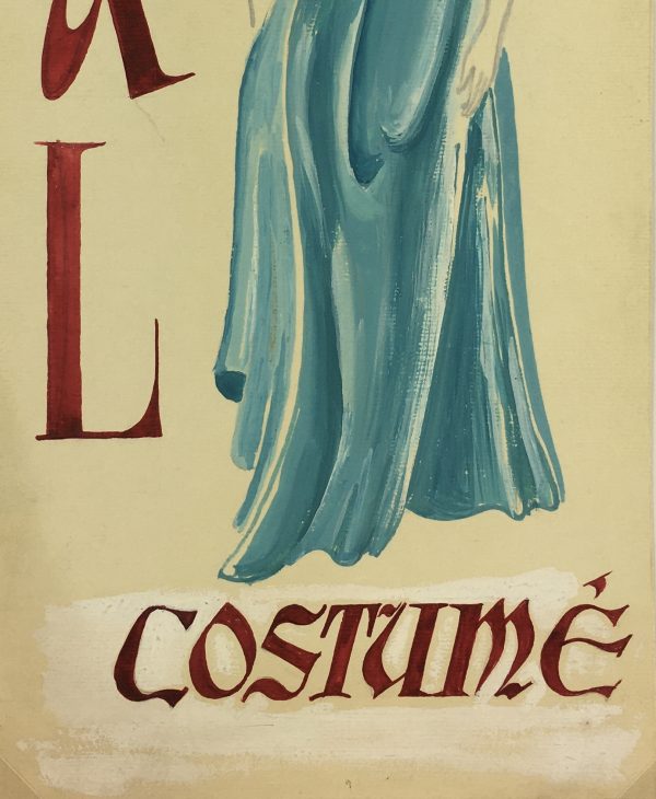 Fashion Original Art - Acrylic Painting - Costume Ball, French, c.1950