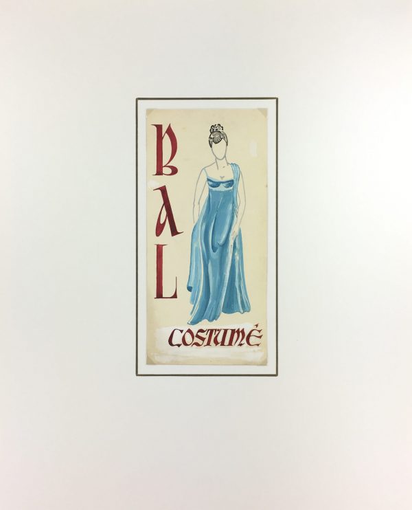 Fashion Original Art - Acrylic Painting - Costume Ball, French, c.1950