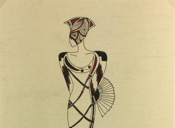 Fashion Original Art - French Fashion, A. Gravrand, 1985