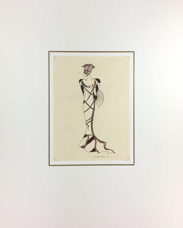 Fashion Original Art - French Fashion, A. Gravrand, 1985