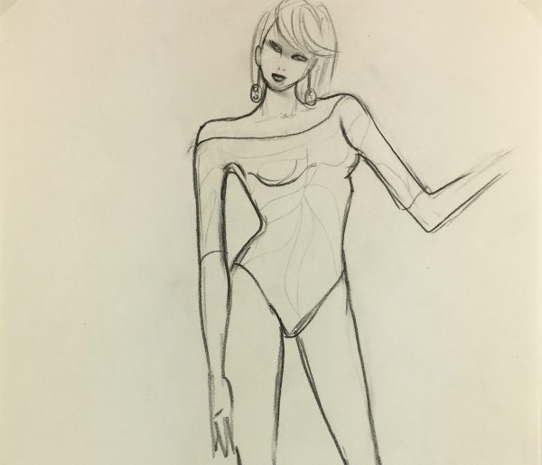 Fashion Original Art - Sketch, French, c.1980