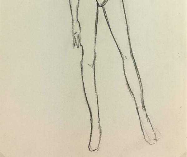 Fashion Original Art - Sketch, French, c.1980
