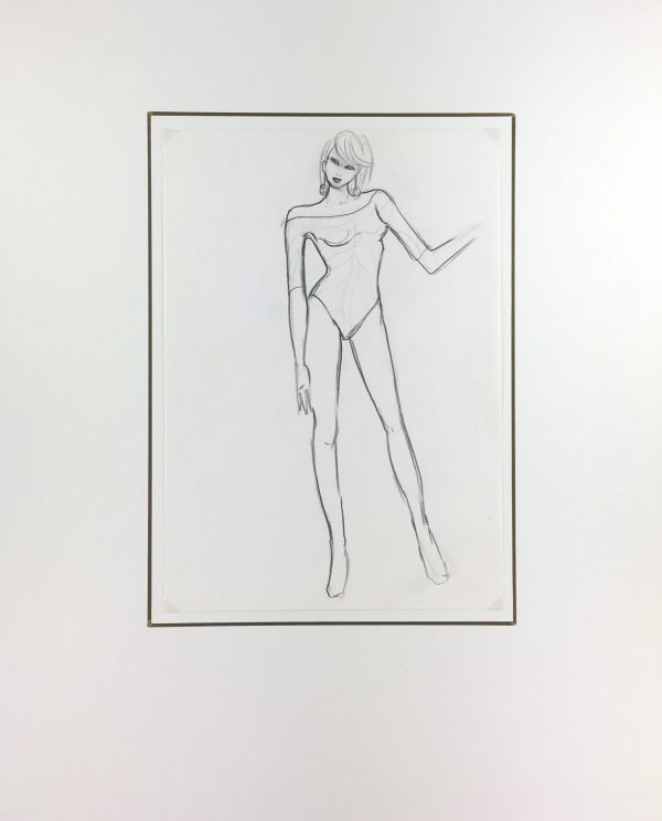 Fashion Original Art - Sketch, French, c.1980