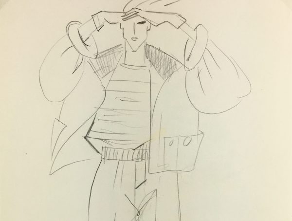 Fashion Original Art - Sketch, French, c.1980