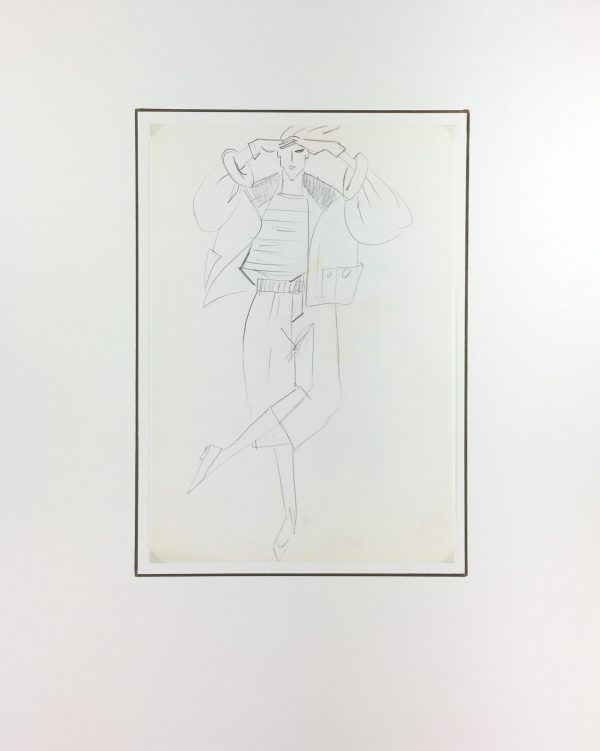 Fashion Original Art - Sketch, French, c.1980