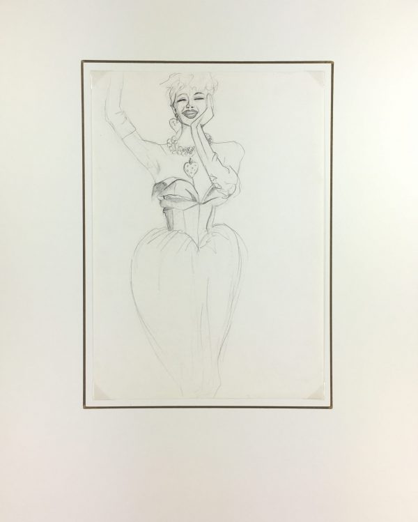 Fashion Original Art - Sketch, French, c.1980