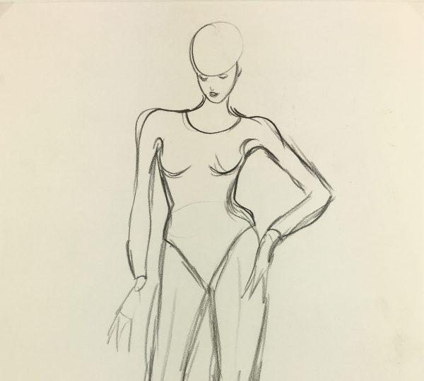 Fashion Original Art - Sketch, French, c.1980