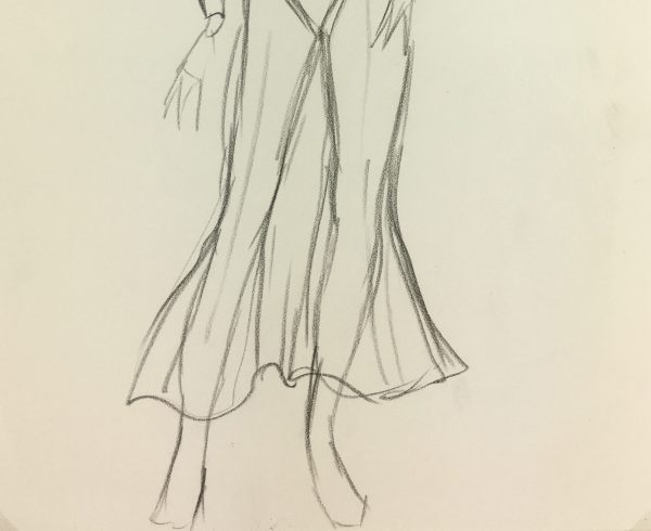 Fashion Original Art - Sketch, French, c.1980