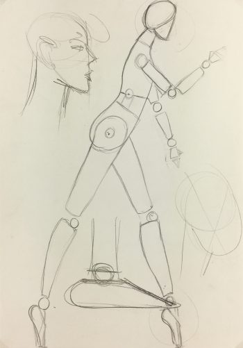 Fashion Original Art - Sketch, French, c.1980