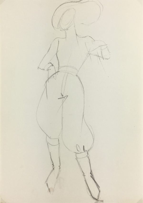 Fashion Original Art - Sketch, French, c.1980