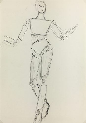 Fashion Original Art - Sketch, French, c.1980