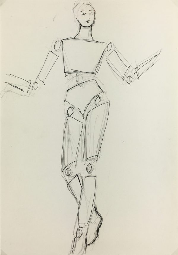 Fashion Original Art - Sketch, French, c.1980