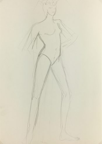 Fashion Original Art - Sketch, French, c.1980