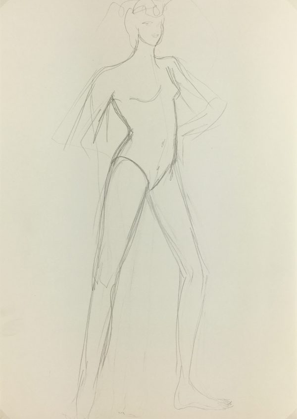 Fashion Original Art - Sketch, French, c.1980