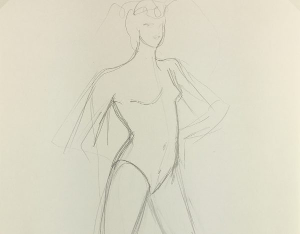 Fashion Original Art - Sketch, French, c.1980