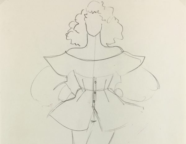 Fashion Original Art - Sketch, French, c.1980