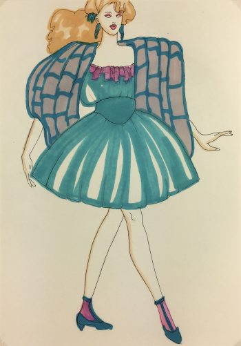 Fashion Original Art - French Fashion, J. Angelyn, c.1980