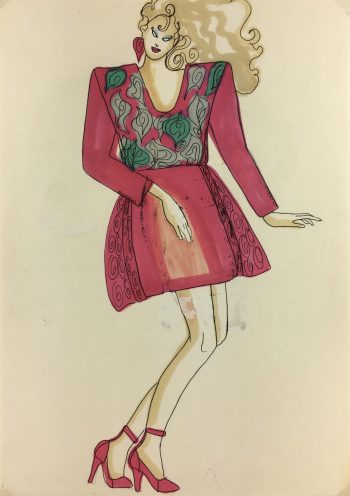 Fashion Original Art - French Fashion, J. Angelyn, c.1980