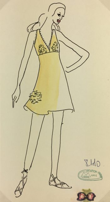 Fashion Original Art - Paris Fashion, Marie Corine, c.1960